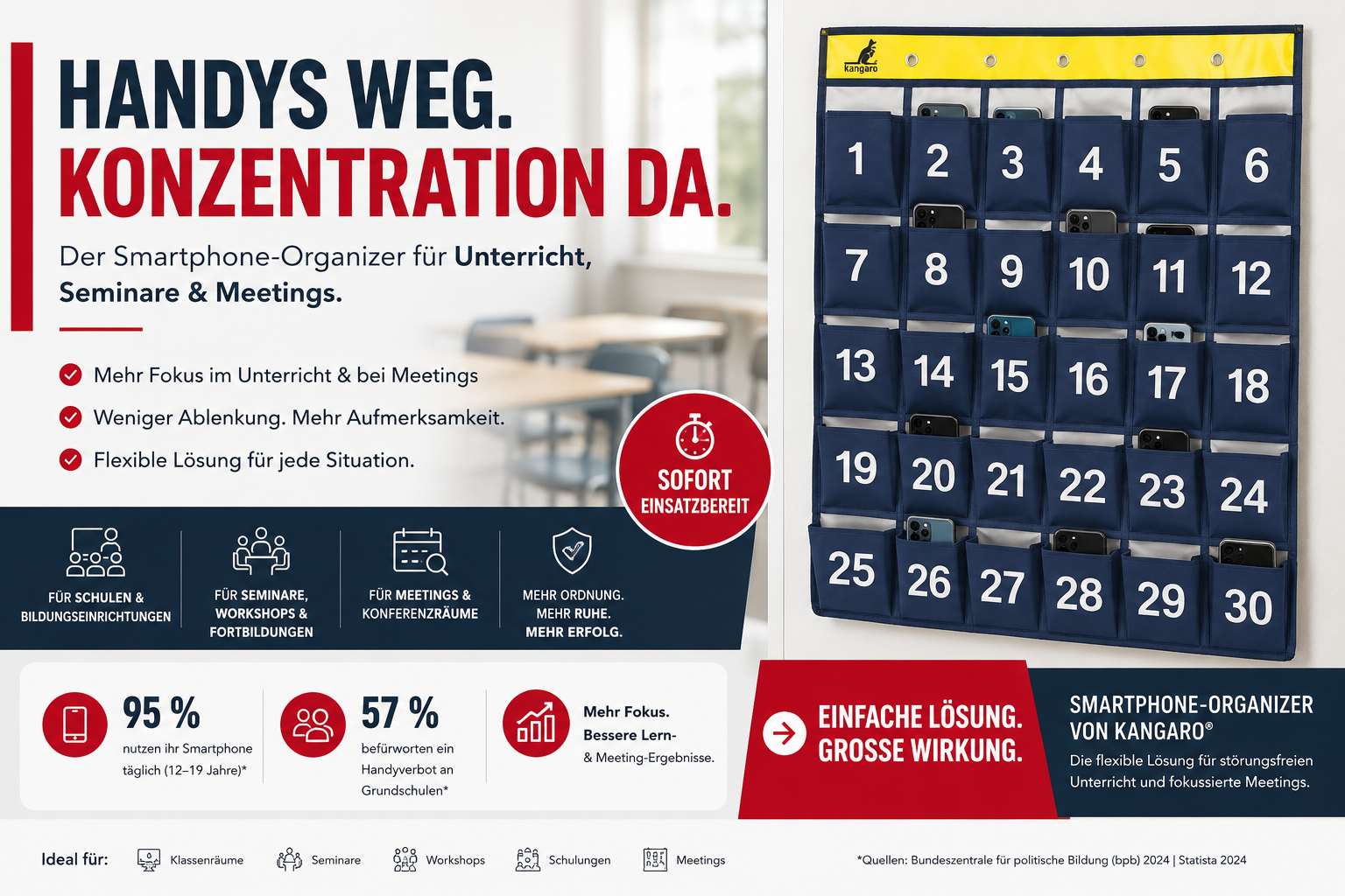 Handy Lösung für die Schule. Handy Aufbewahrungsort!