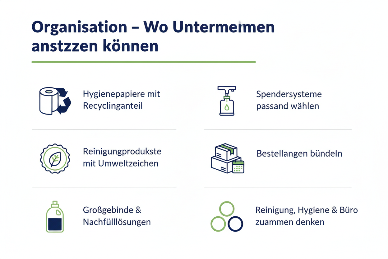 Nachhaltigere Hygiene und Reinigung im Unternehmen