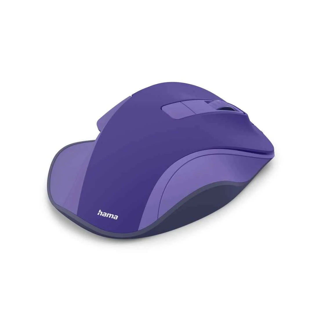 Hama WM-500 kabellose ergonomische Maus mit komfortabler Form für Büro und Homeoffice, sichtbar auf einem Schreibtisch.
