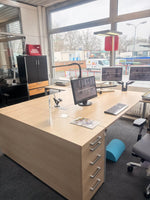 2× OKA Eckschreibtisch 180 cm – mit Kabelkanal & Rollcontainer – Ausstellungsstück – Abholung Wiesbaden - Wiepa Bürofachpartner