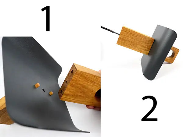 Moderne Etagere 3-stöckig Holz & Metall 33cm – Schwarzer Obstkorb & Obstschale