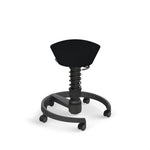Dunkelgrauer Aeris Swopper Bürostuhl mit Rollen, ergonomischer Sitz für dynamisches Sitzen, schwarz/ schwarz