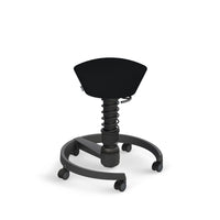Dunkelgrauer Aeris Swopper Bürostuhl mit Rollen, ergonomischer Sitz für dynamisches Sitzen, schwarz/ schwarz