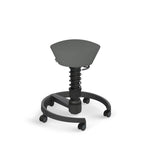 Aeris Swopper Bürostuhl mit Rollen, schwarzes Sitzpolster und Rückenlehne, ergonomischer Drehstuhl für dynamisches Sitzen