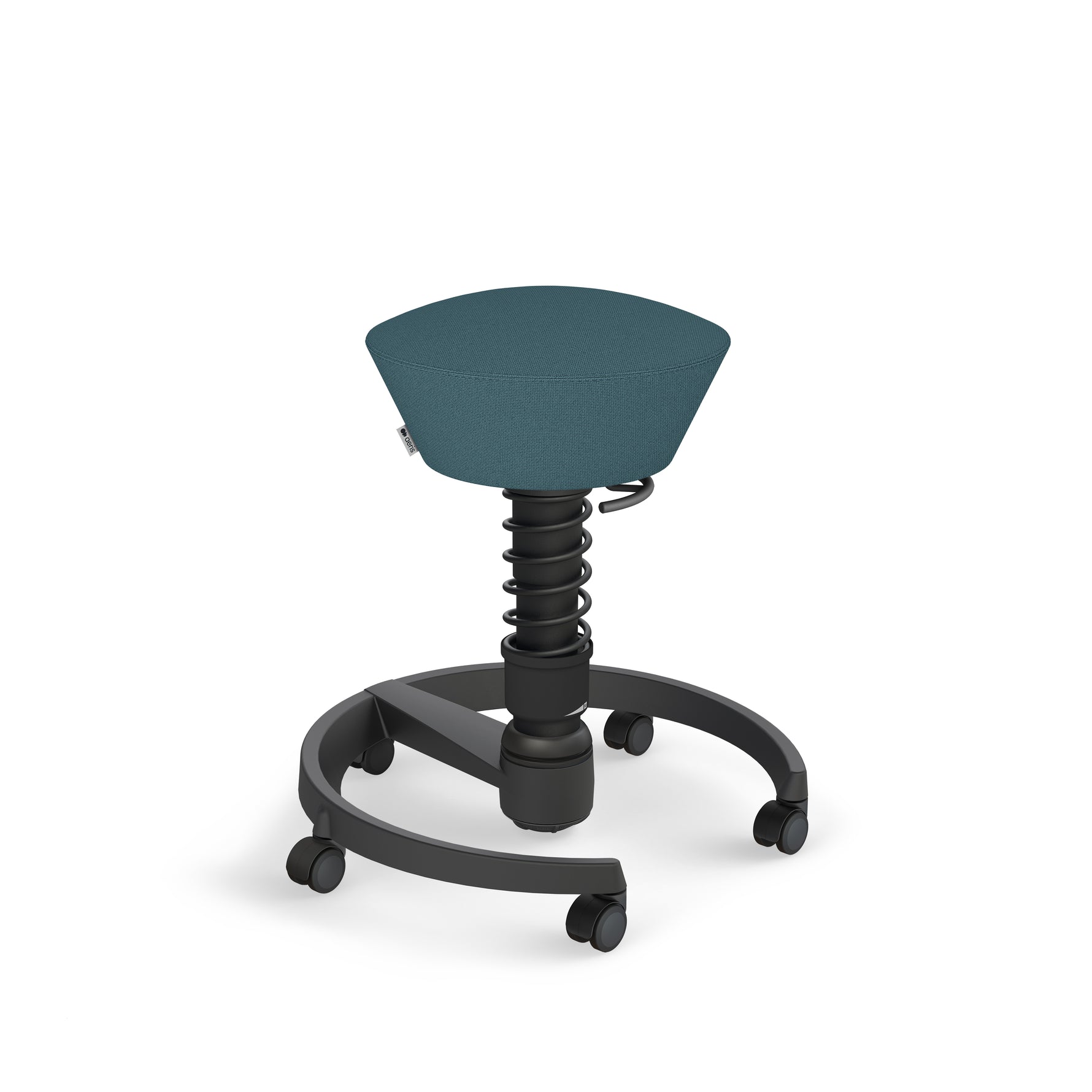 Aeris Swopper Bürostuhl mit Rollen in Schwarz, ergonomischer Bürostuhl mit flexibler Sitzfläche und Rückenstütze.