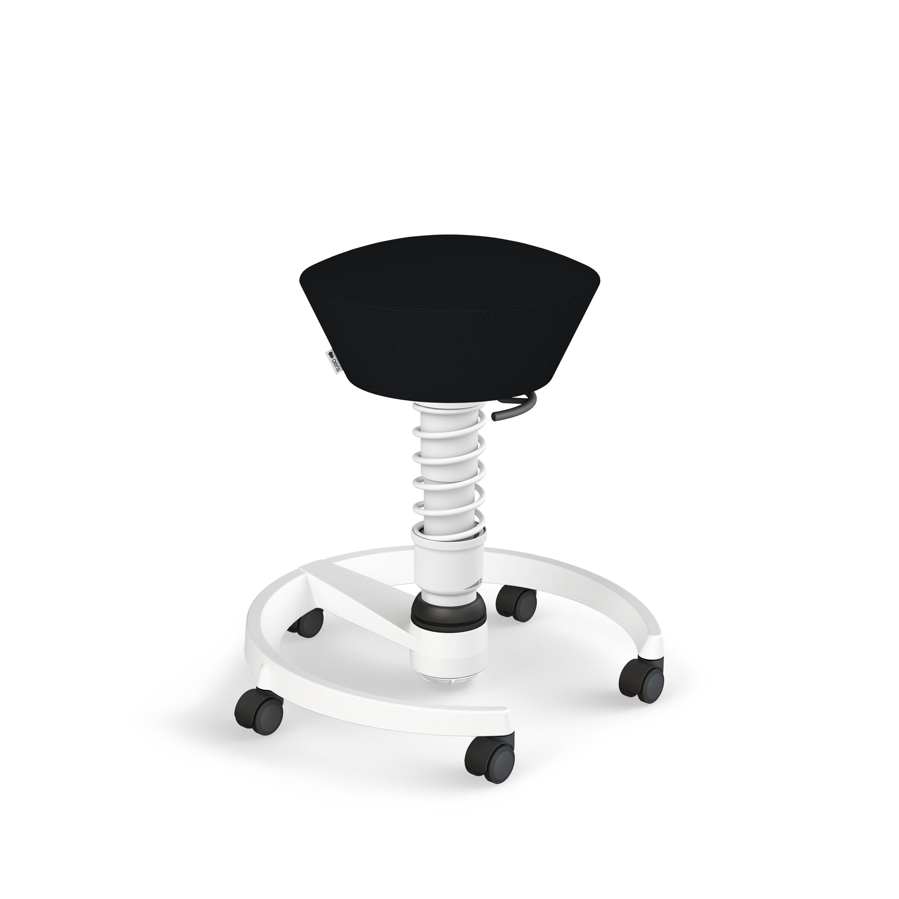 Aeris Swopper Bürostuhl mit Rollen, weißer Sitz und Rückenlehne, ergonomischer dynamischer Schreibtischstuhl für Bewegung