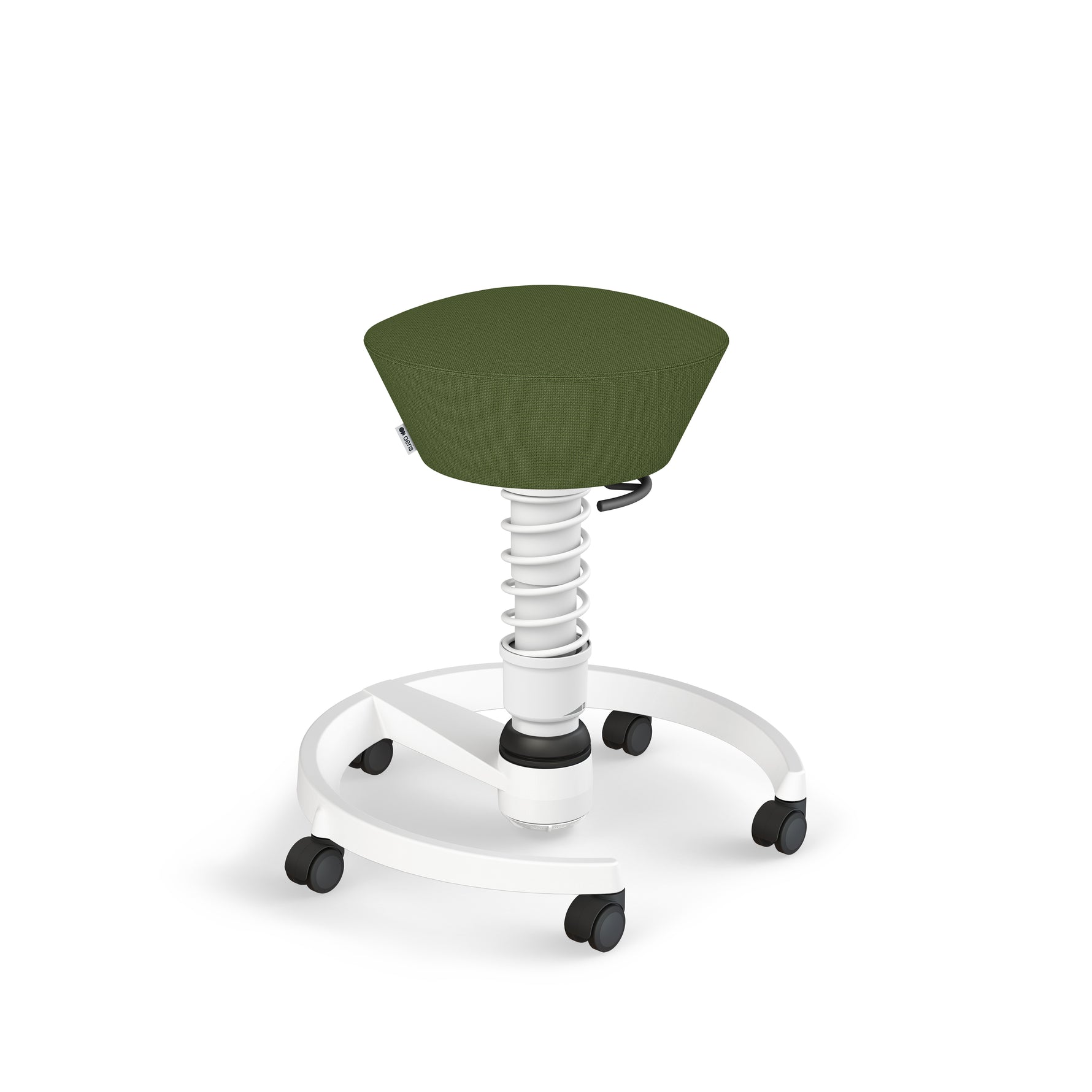 Aeris Swopper Bürostuhl mit Rollen, weiß, ergonomischer dynamischer Schreibtischstuhl, Rückenstütze und bewegliche Sitzfläche
