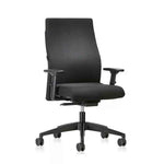 Bürodrehstuhl Wiepa Flight mit und ohne Kopfstütze, ergonomischer Sitz mit verstellbaren Armlehnen, schwarzer Bezug, modern gestaltet
