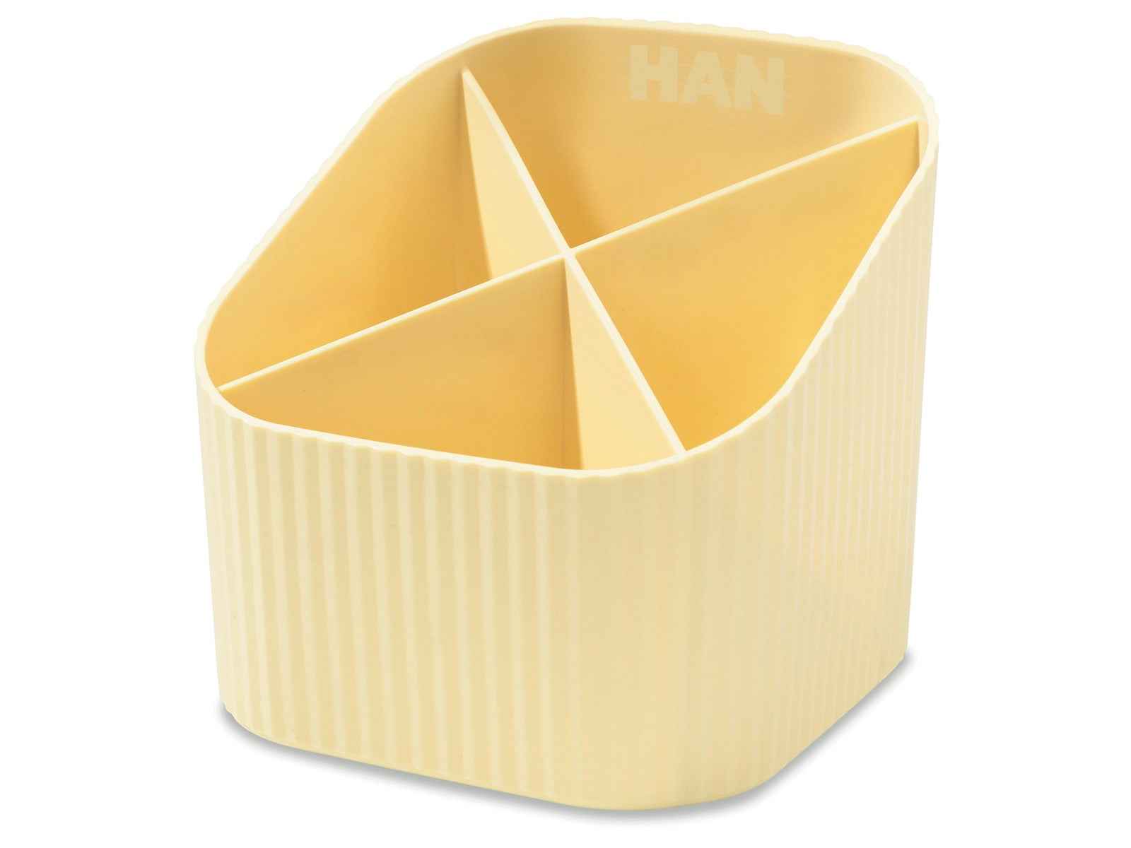 HAN Re-X-LOOP Pastellfarbener Schreibtischköcher mit 4 Fächern, nachhaltiger Stiftehalter aus recyceltem Material
