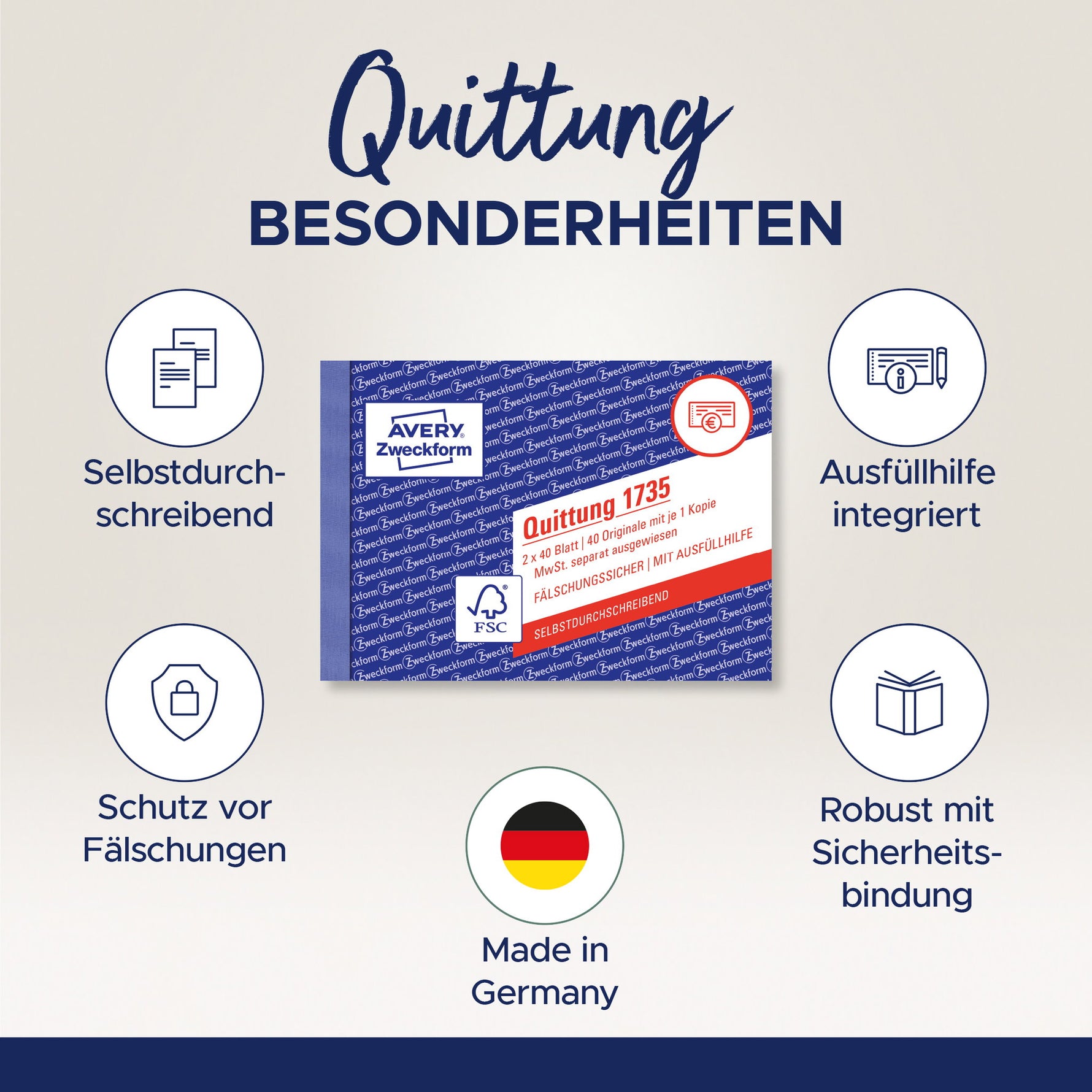 Avery Zweckform Quittung 1735 – Rechtssicher dokumentieren – Produktbild 7