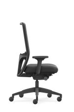 Interstuhl Wiepa Bürostuhl Classic 2.0 mit verstellbarer Lordosenstütze, ergonomisches Design, schwarzer Sitz mit Armlehnen