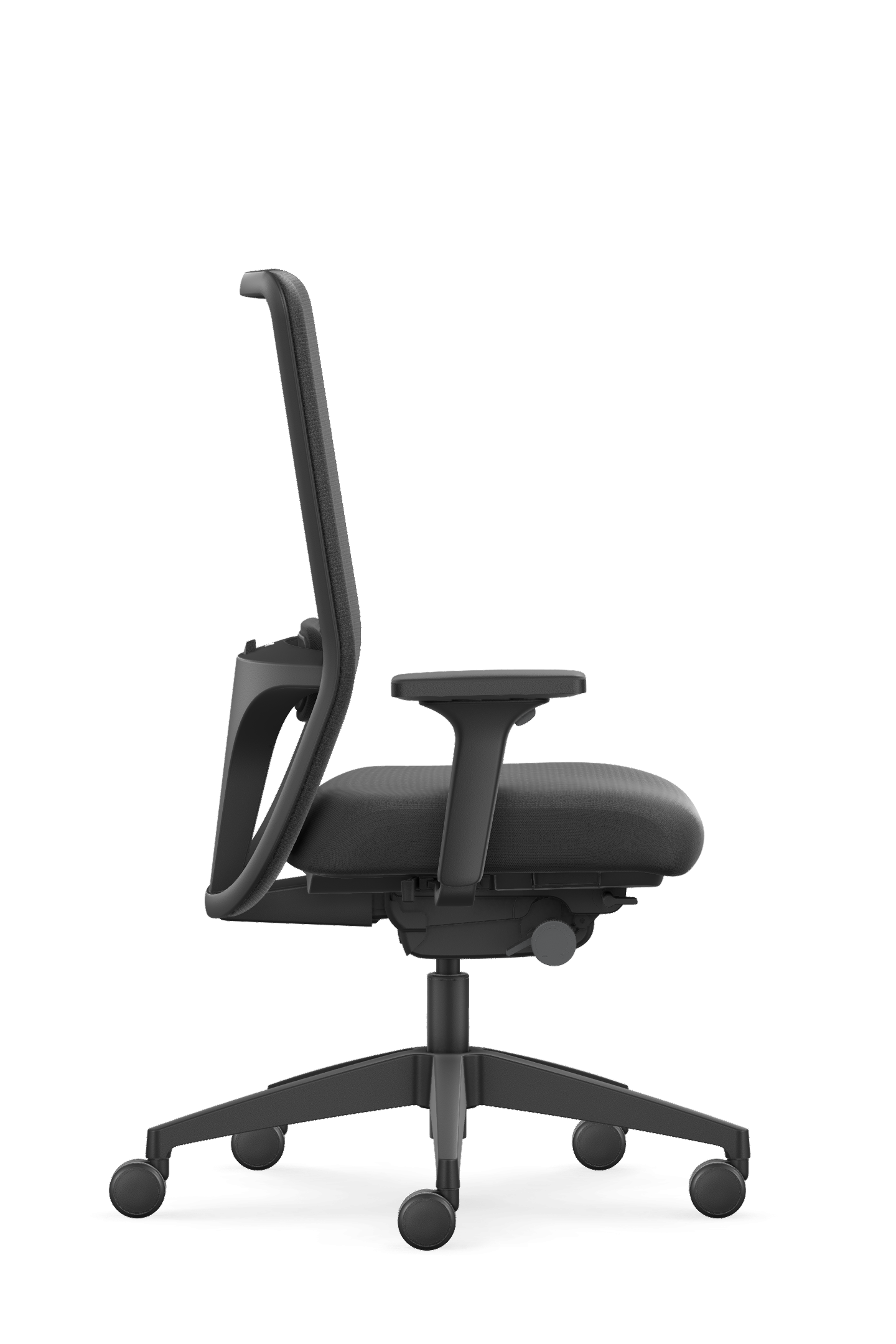Interstuhl Wiepa Bürostuhl Classic 2.0 mit verstellbarer Lordosenstütze, ergonomisches Design, schwarzer Sitz mit Armlehnen