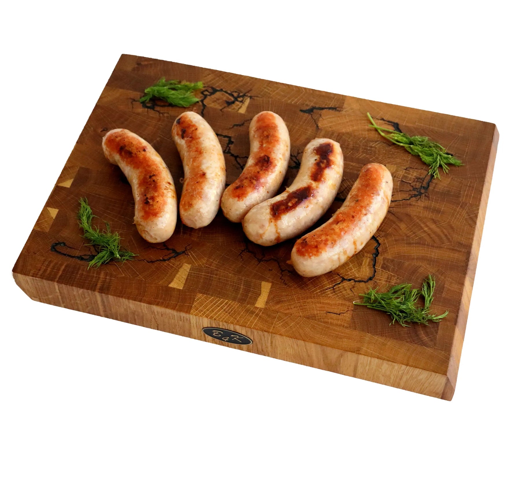 Designer Stirnholzbrett Eiche 35x25x4cm – Unikat mit Lichtenberg-Blitzen