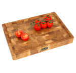 Kompakter Hirnholz Hackblock Eiche 35x25x4cm – Mit Saftrille & Silikonfüßen