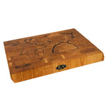 Designer Stirnholzbrett Eiche 35x25x4cm – Unikat mit Lichtenberg-Blitzen