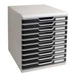 Exacompta Schubladenbox MODULO Office 10 Schubladen geschlossen DIN A4+ lichtgrau