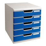 Exacompta Schubladenbox MODULO Office 5 Schubladen geschlossen DIN A4+ lichtgrau