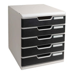 Exacompta Schubladenbox MODULO Office 5 Schubladen geschlossen DIN A4+ lichtgrau