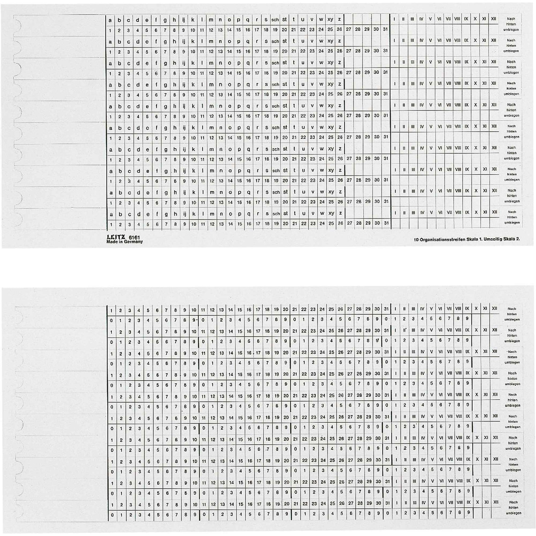Leitz Organisationsstreifen 100 St./Pack. A-Z, 1-31, I-XII