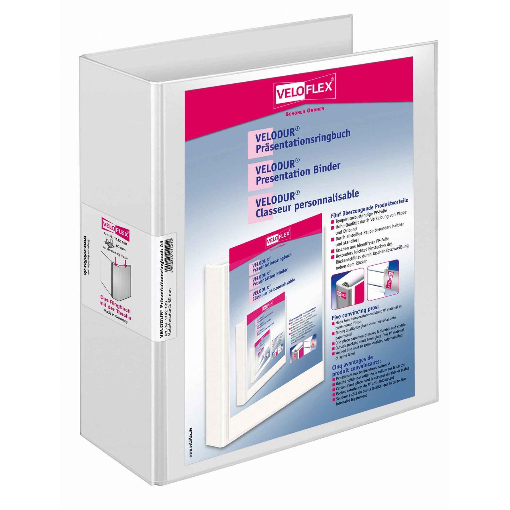 Veloflex Präsentationsordner VELODUR® Hebelmechanik 85 mm