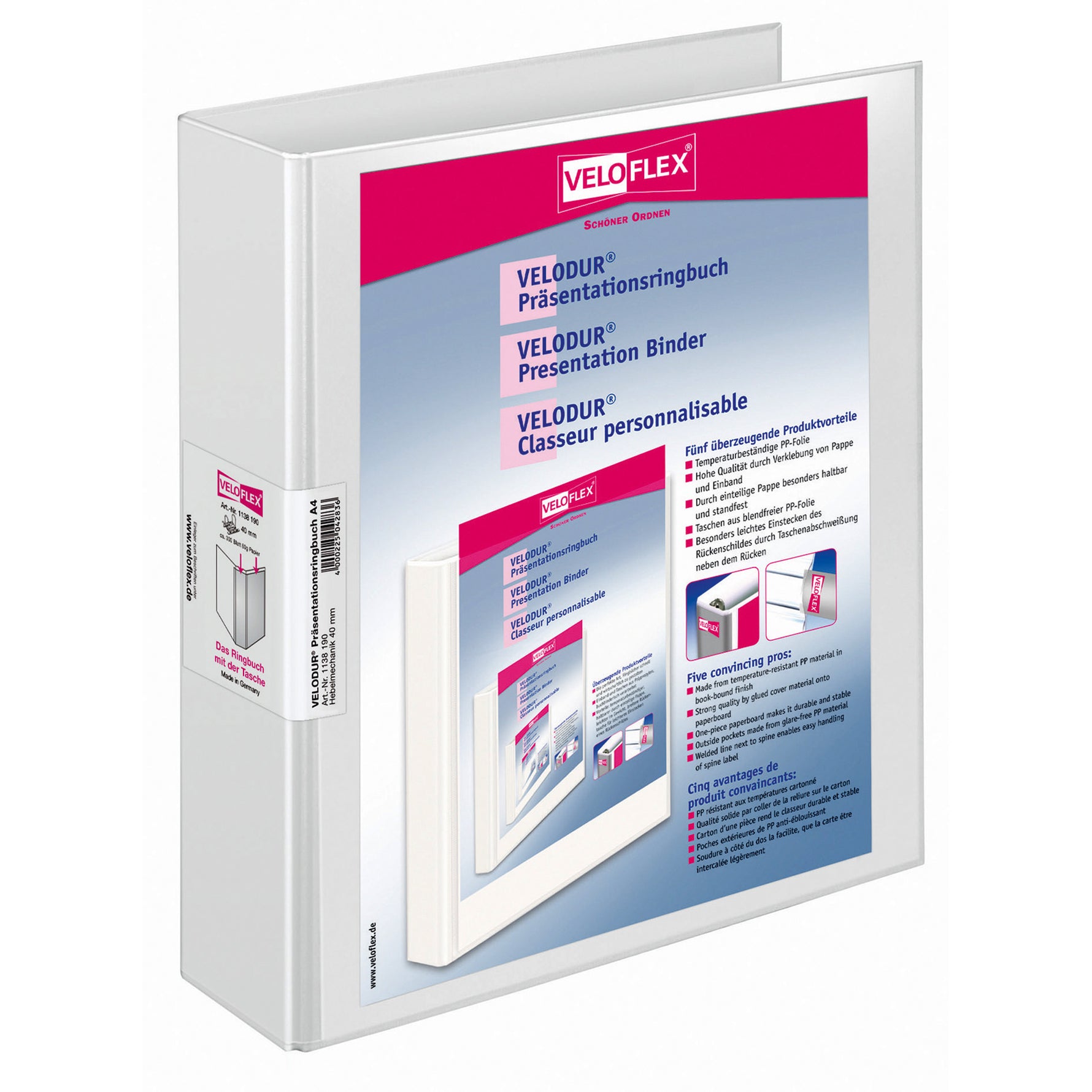 Veloflex Präsentationsordner VELODUR® Hebelmechanik 60 mm - Wiepa Bürofachpartner