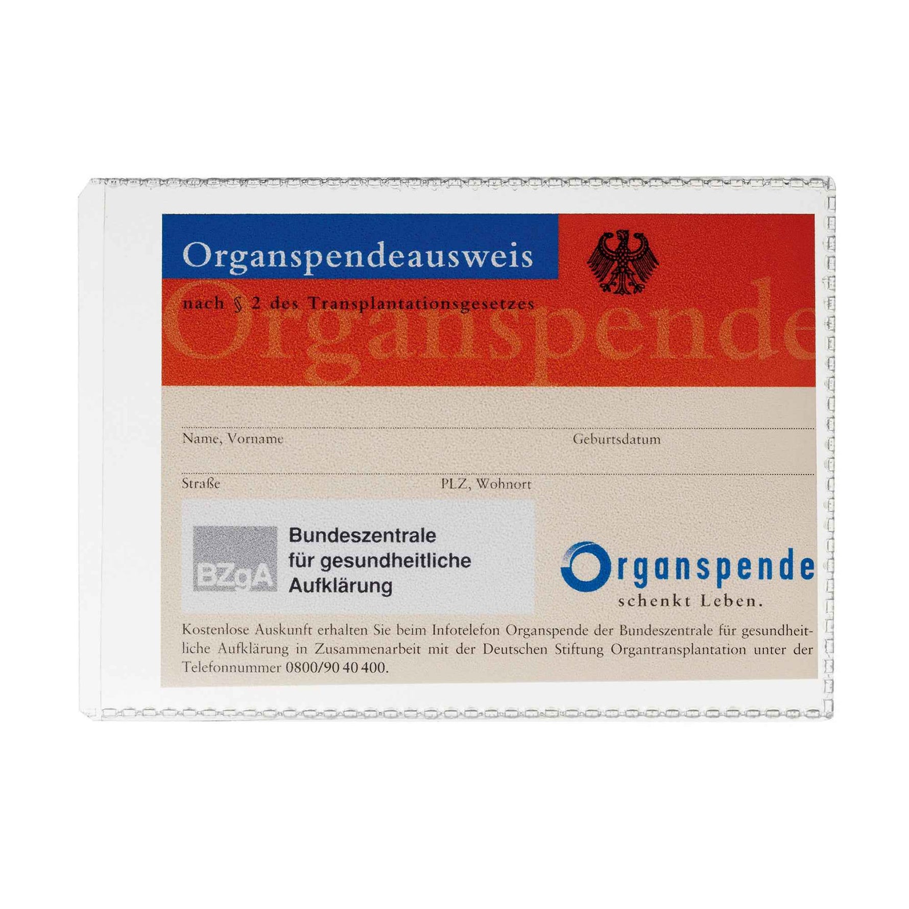 DURABLE Ausweishülle 74 x 105 mm (B x H) oben offen