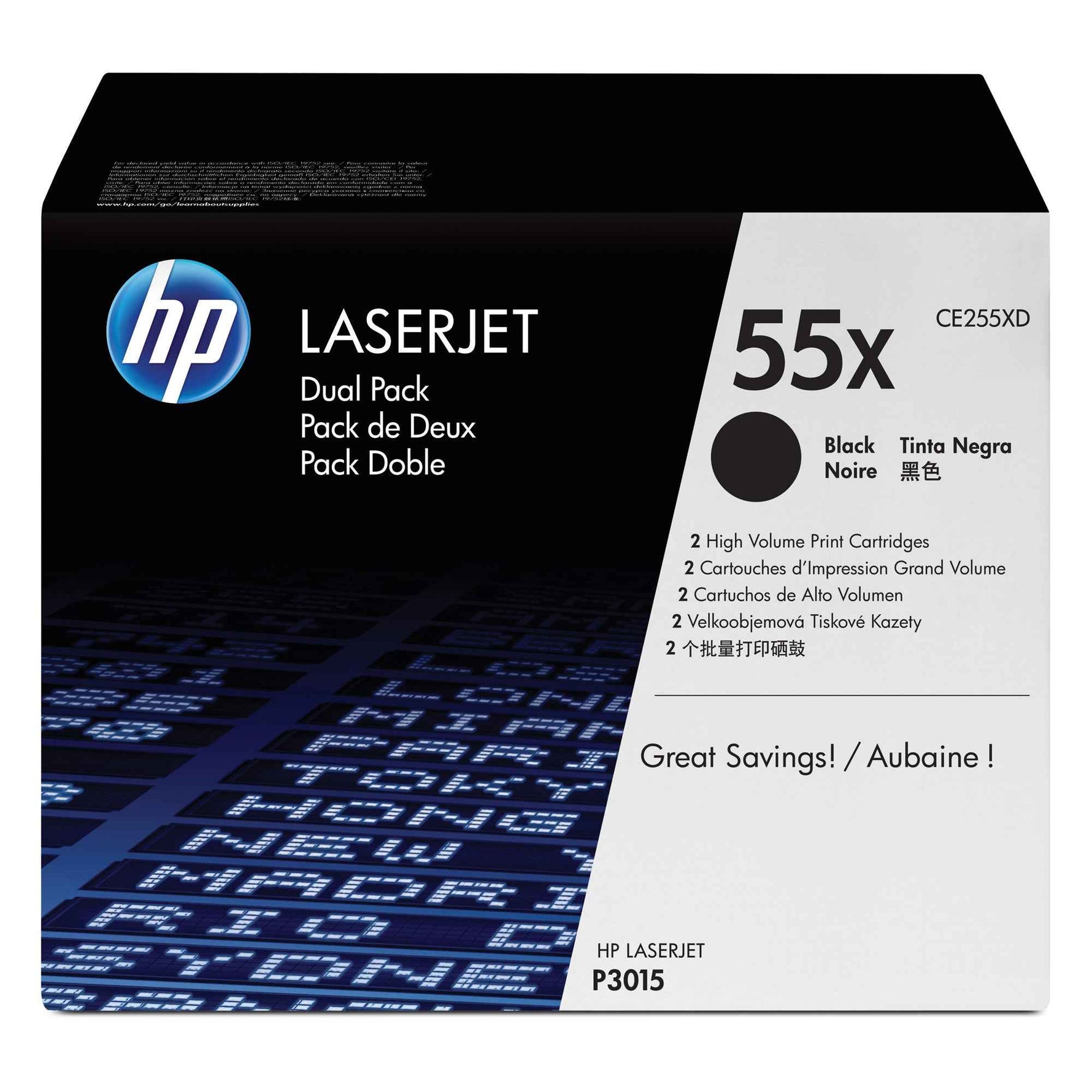 HP Toner 55X schwarz 2 St./Pack.
