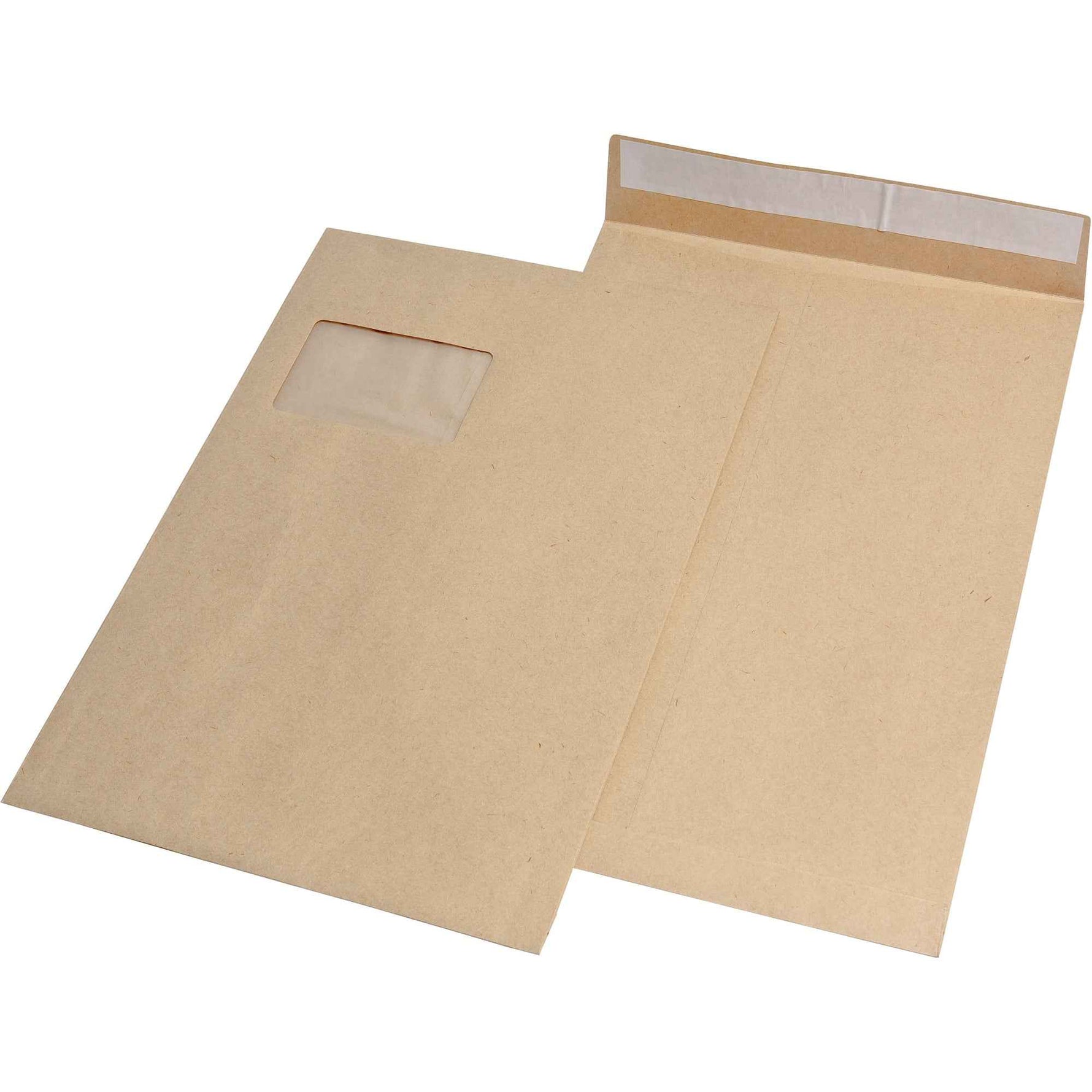 MAILmedia Faltentasche DIN C4 mit Fenster braun