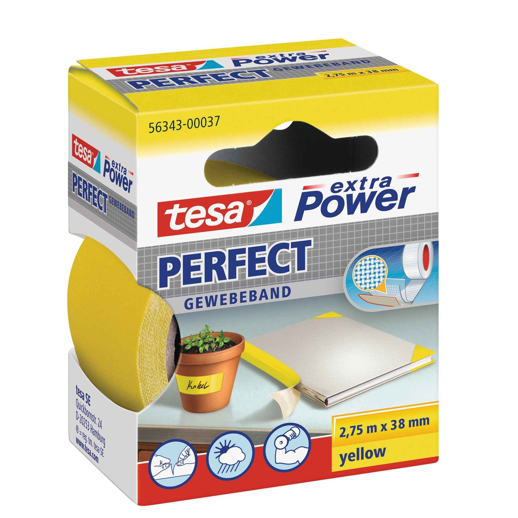tesa® Gewebeband extra Power® Perfect 38 mm x 2,75 m (B x L)
