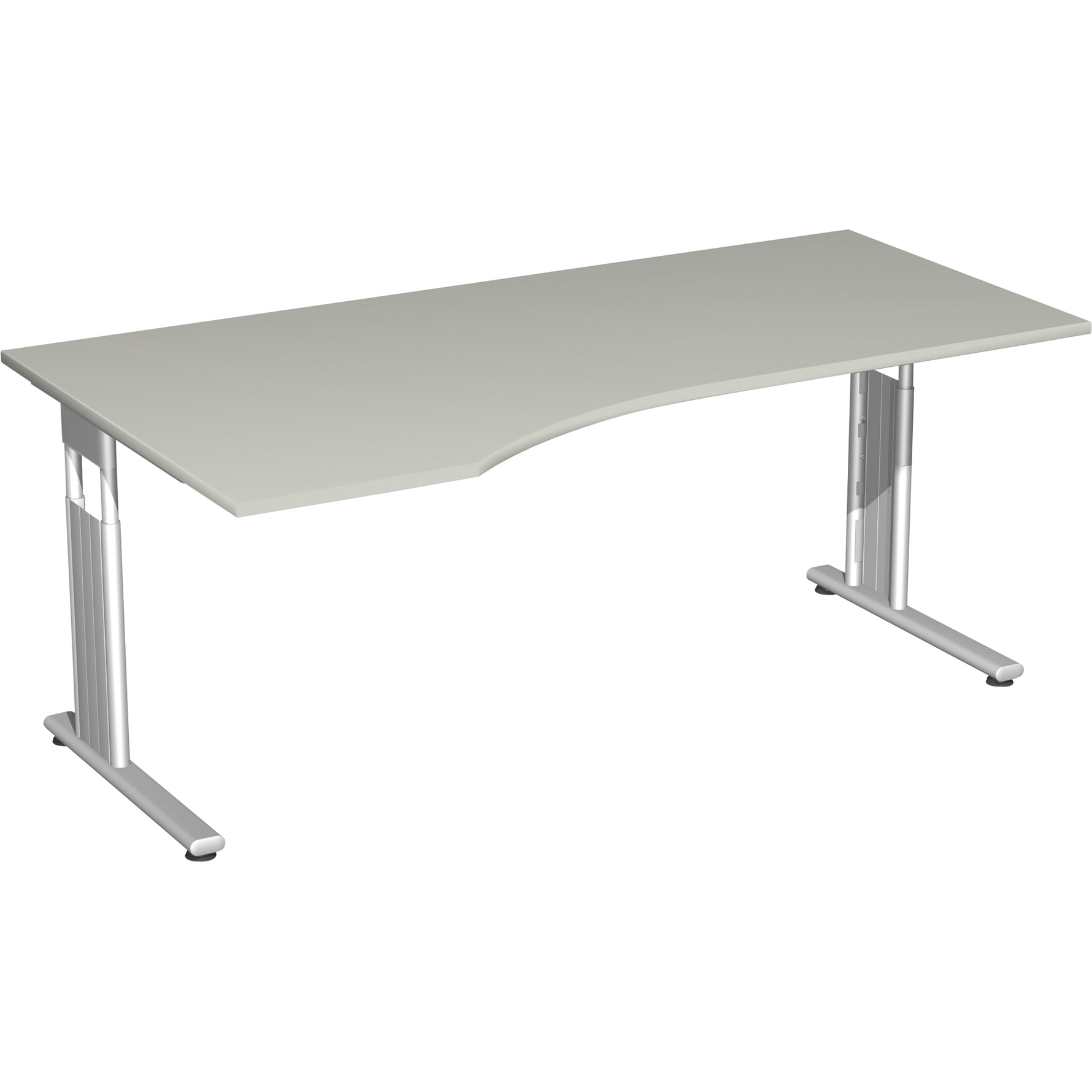 Geramöbel Schreibtisch C Fuß Flex 1.800 x 680-820 x 800/1.000 mm (B x H x T) Freiform links – Produktbild 4