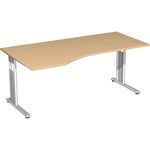 Geramöbel Schreibtisch C Fuß Flex 1.800 x 680-820 x 800/1.000 mm (B x H x T) Freiform links – Produktbild 2