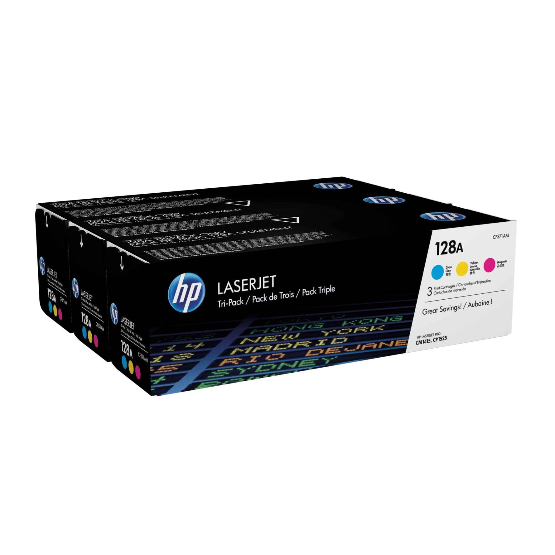 HP Toner 128A cyan, magenta, gelb 3 St./Pack.