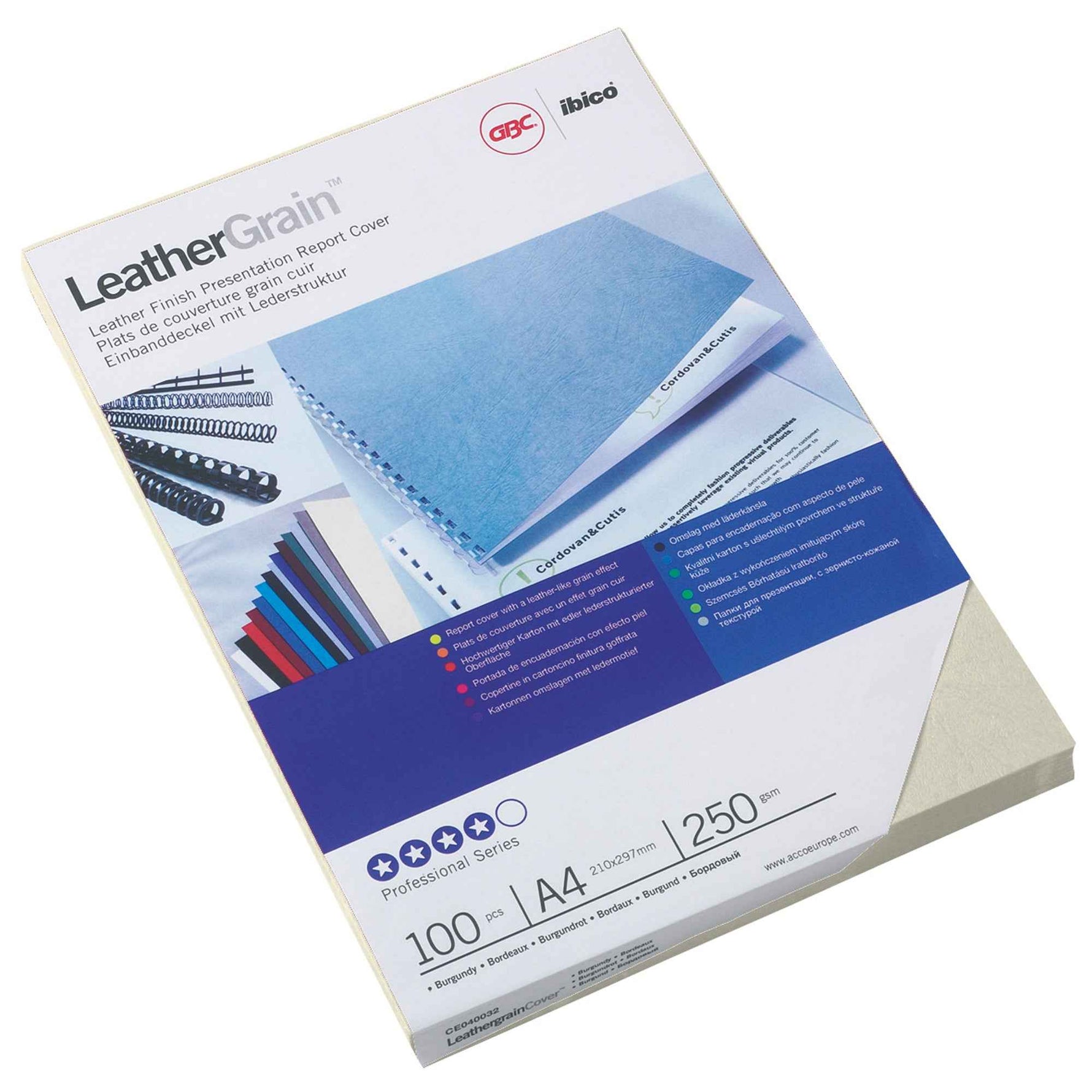 GBC® Einbanddeckel LeatherGrain™ DIN A4 100 St./Pack.