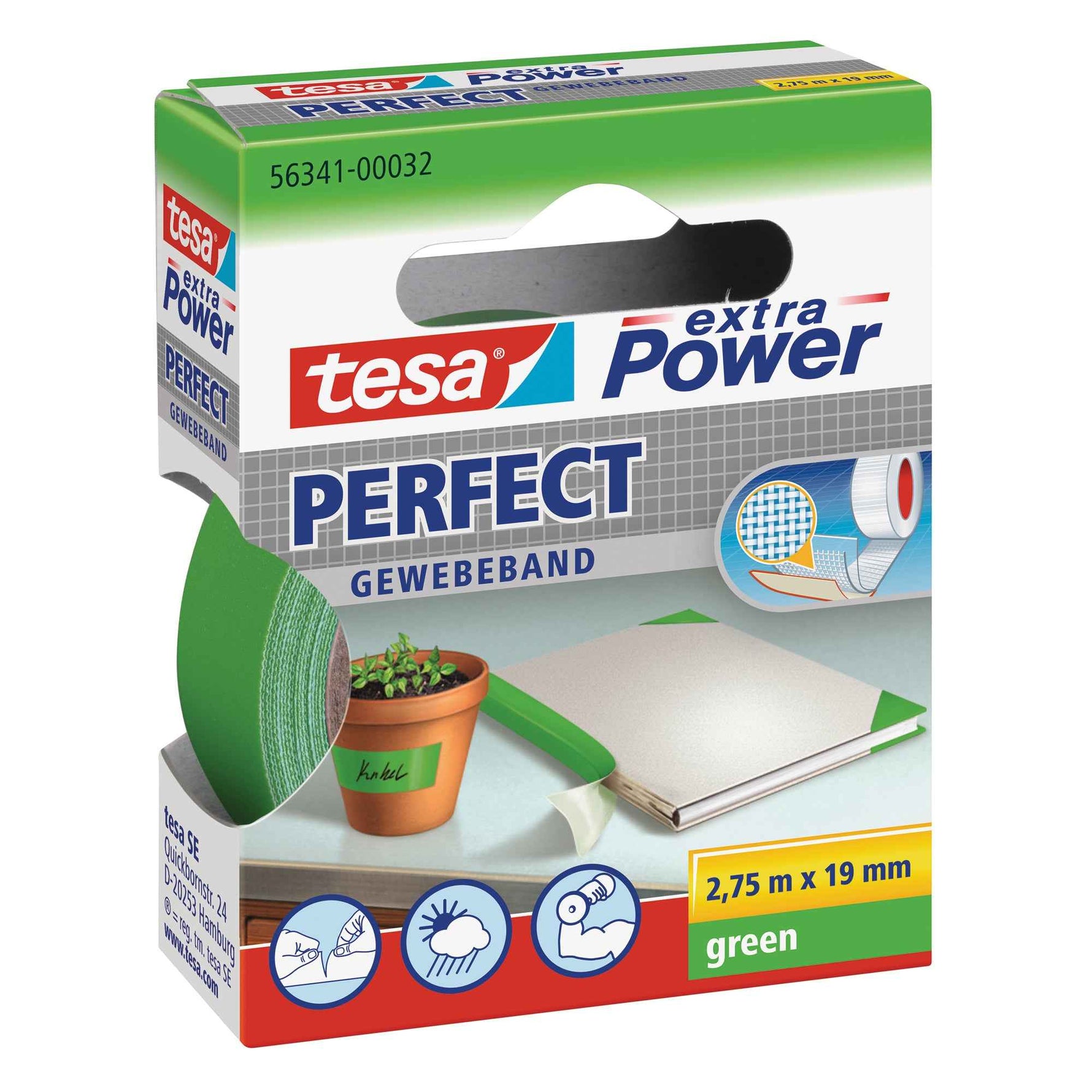 tesa® Gewebeband extra Power® Perfect 19 mm x 2,75 m (B x L)