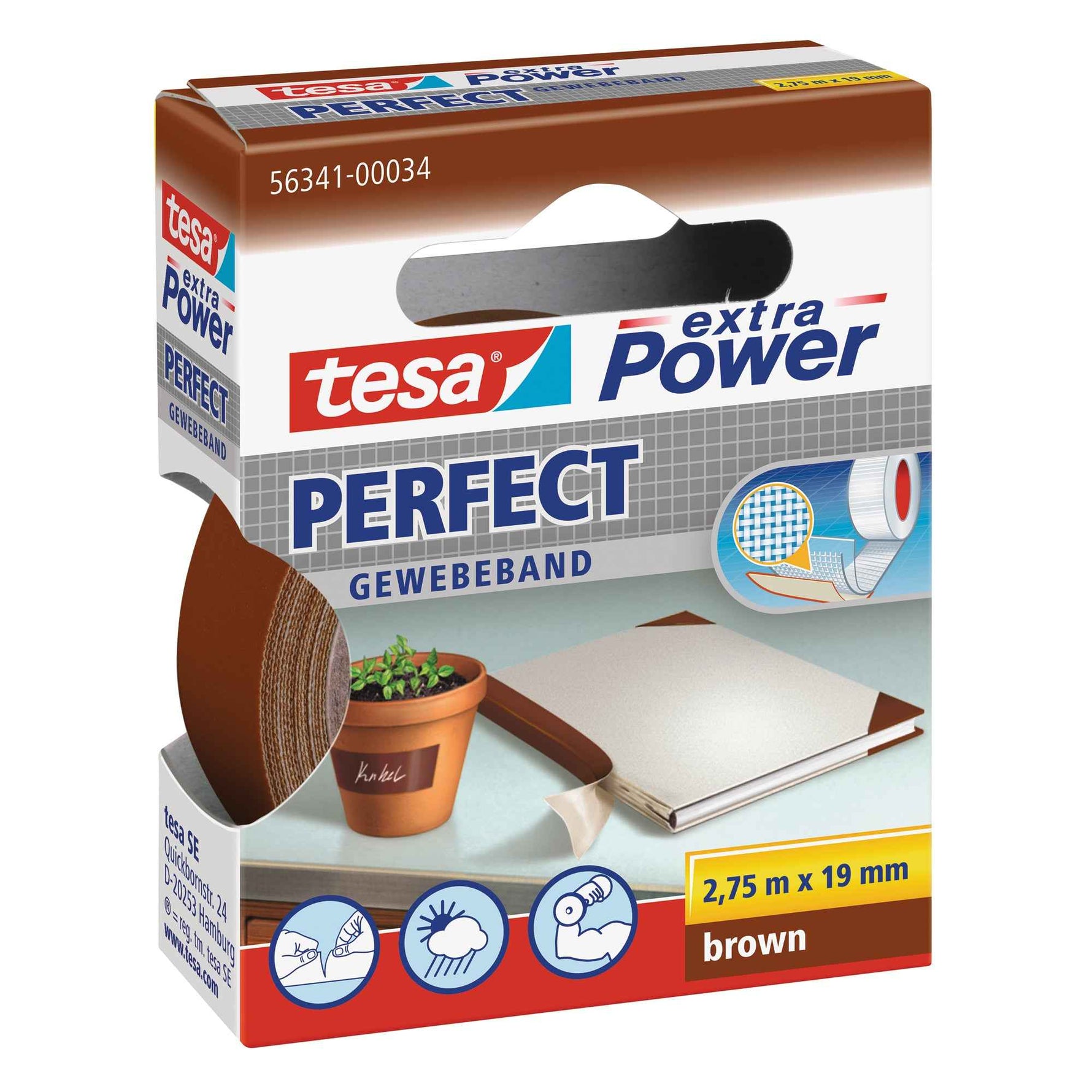 tesa® Gewebeband extra Power® Perfect 19 mm x 2,75 m (B x L)