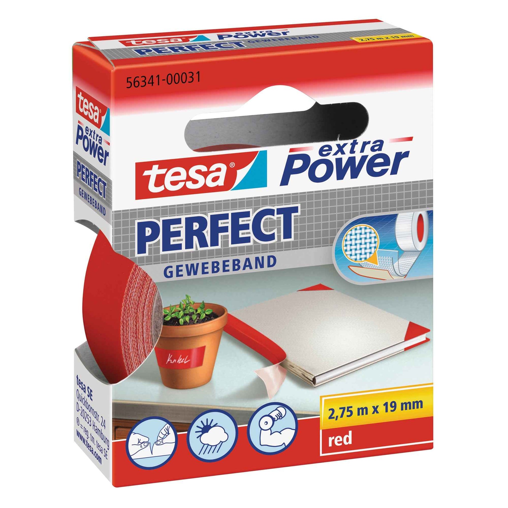 tesa® Gewebeband extra Power® Perfect 19 mm x 2,75 m (B x L)