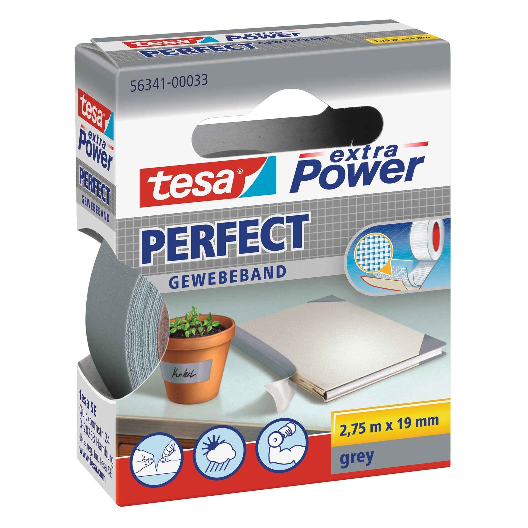 tesa® Gewebeband extra Power® Perfect 19 mm x 2,75 m (B x L)