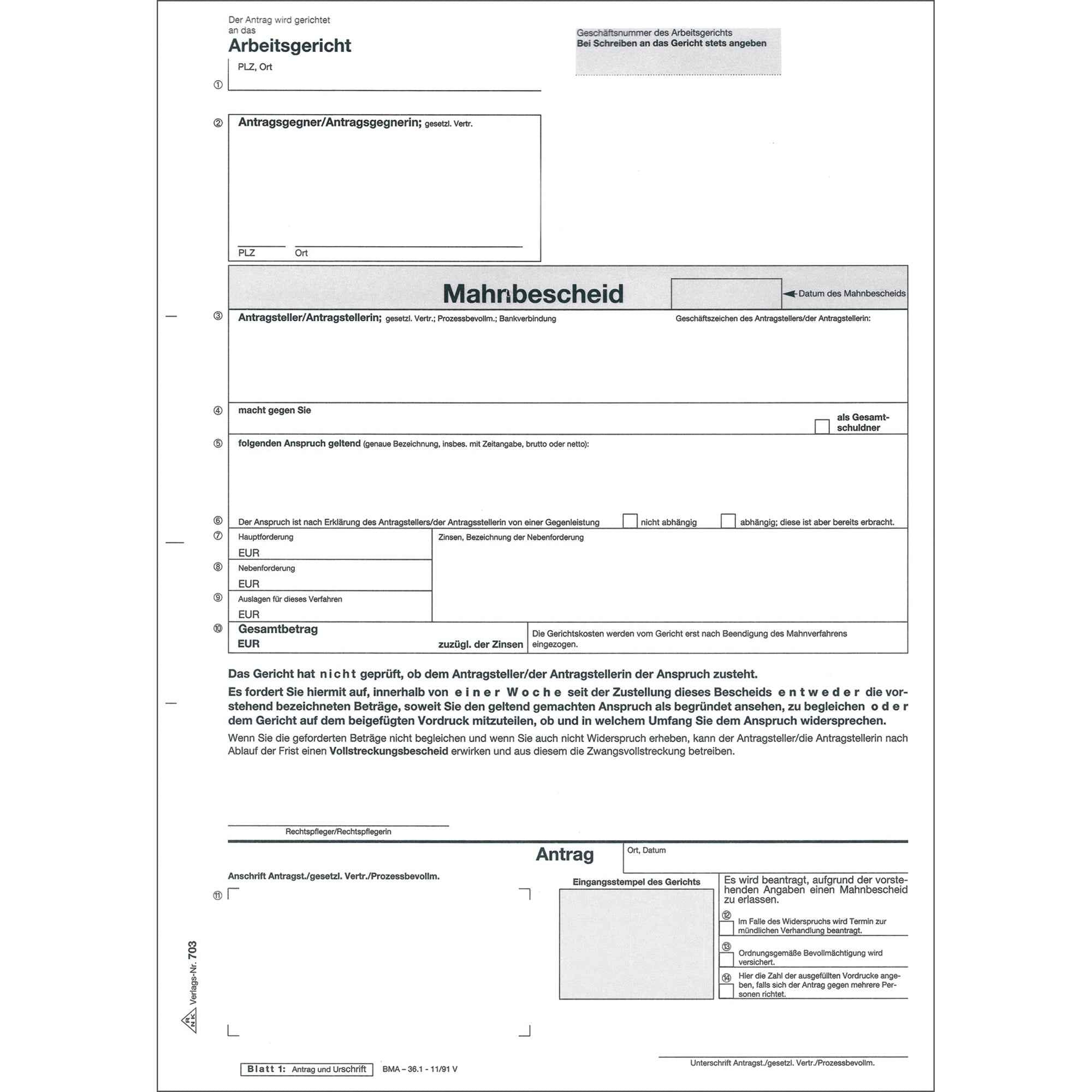 RNK Verlag Mahnbescheid