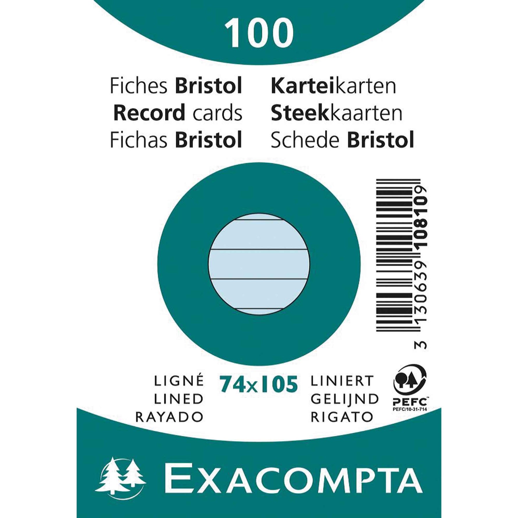 Exacompta Karteikarte DIN A7 liniert