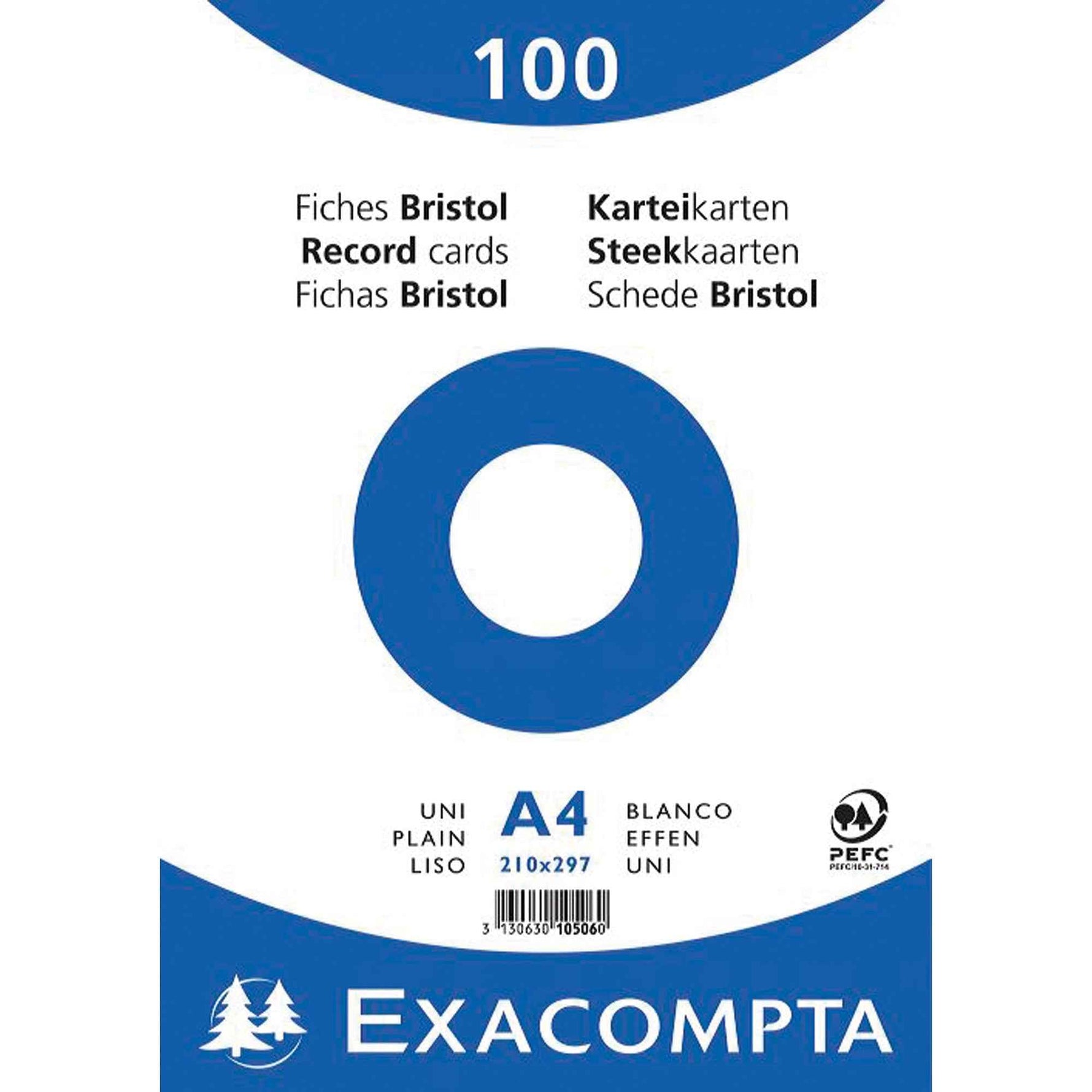 Exacompta Karteikarte DIN A4 blanko