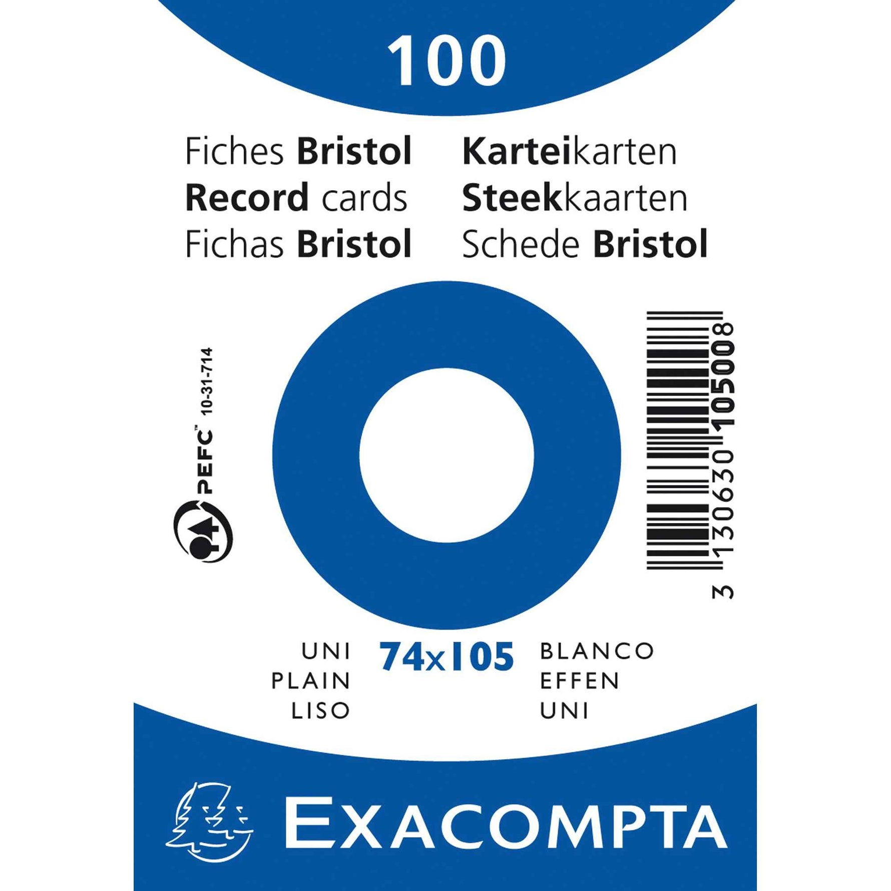 Exacompta Karteikarte DIN A7 blanko