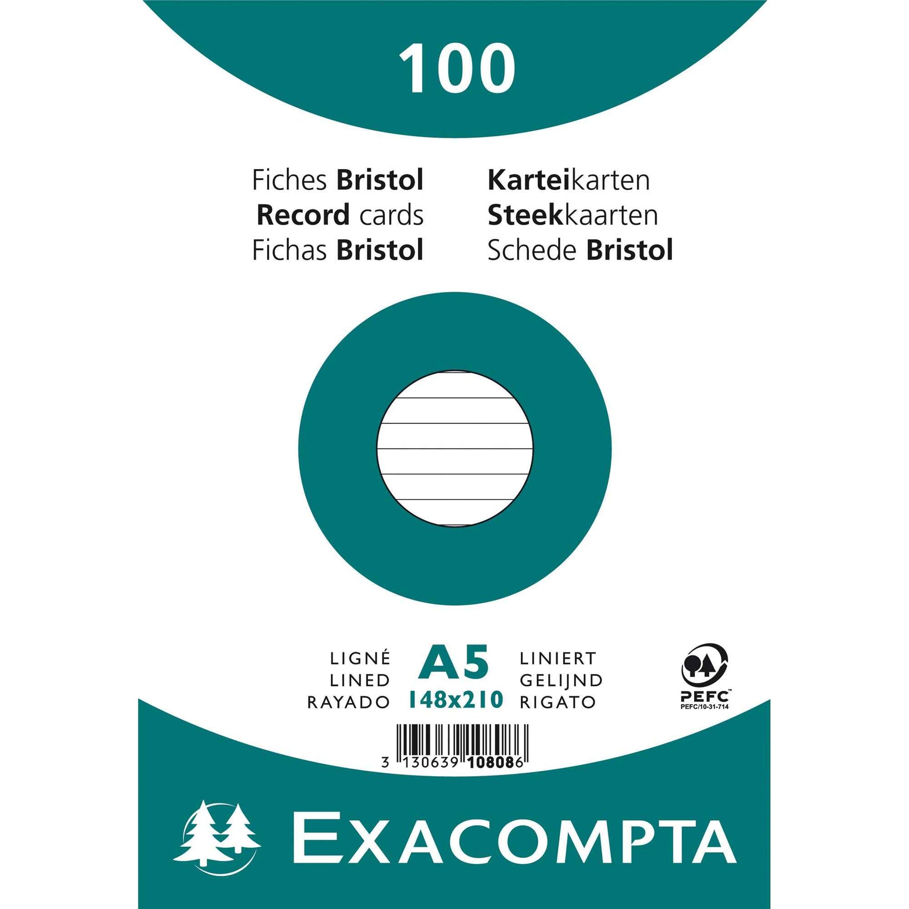 Exacompta Karteikarte DIN A5 liniert