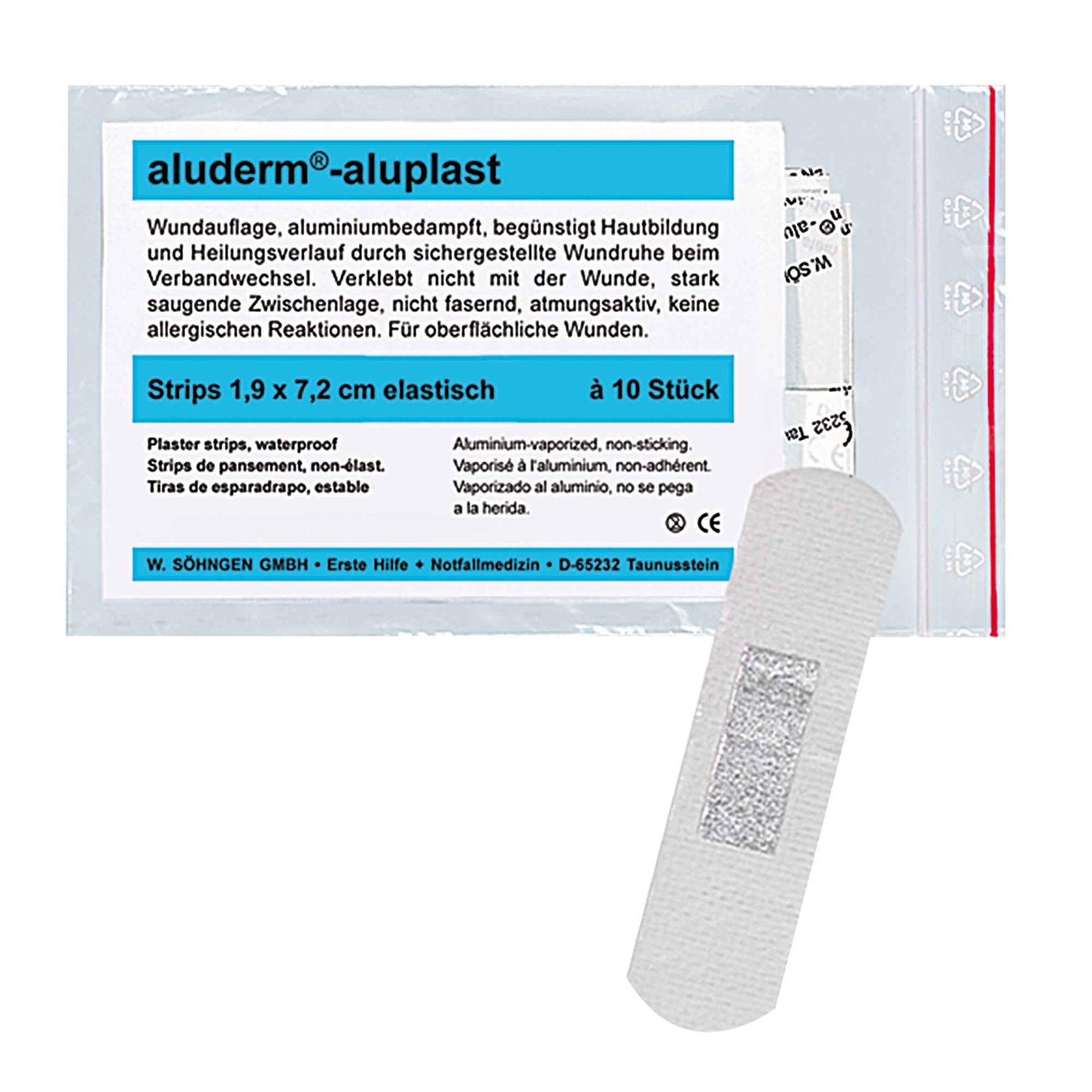 aluderm® Pflaster aluplast 1,9 x 7,2 cm (B x L) elastisch