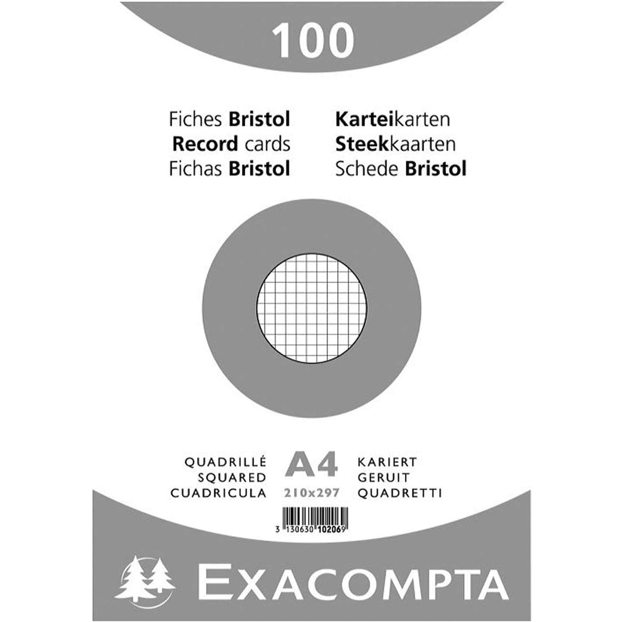 Exacompta Karteikarte DIN A4 kariert