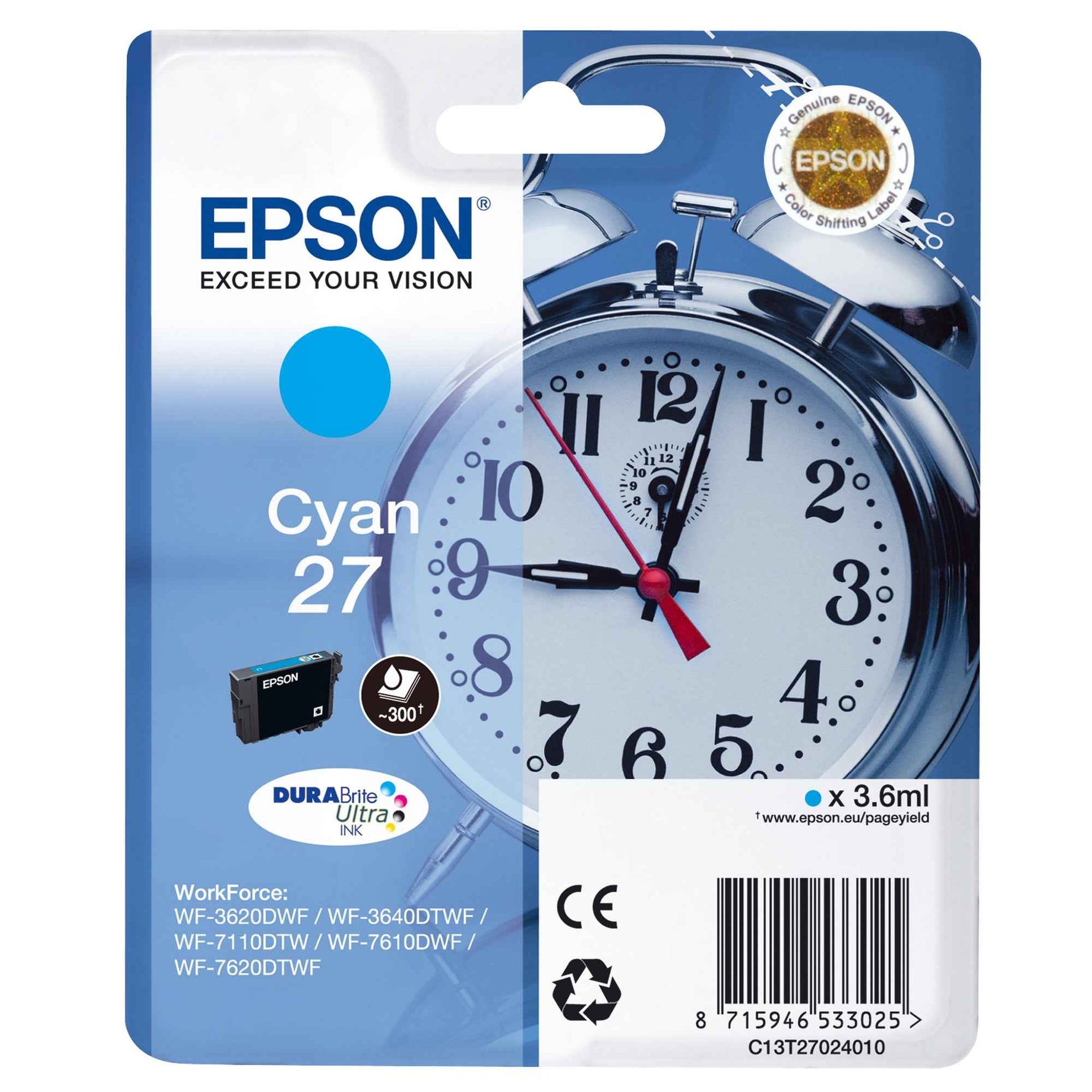 Epson Tintenpatrone 27 cyan
