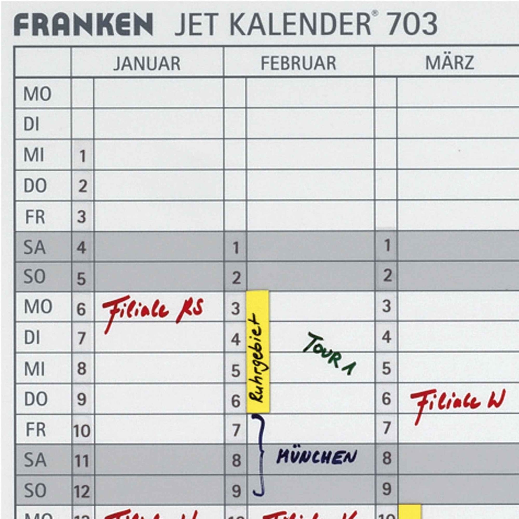 FRANKEN Datumstreifen undatiert 14 x 42 cm (B x H)