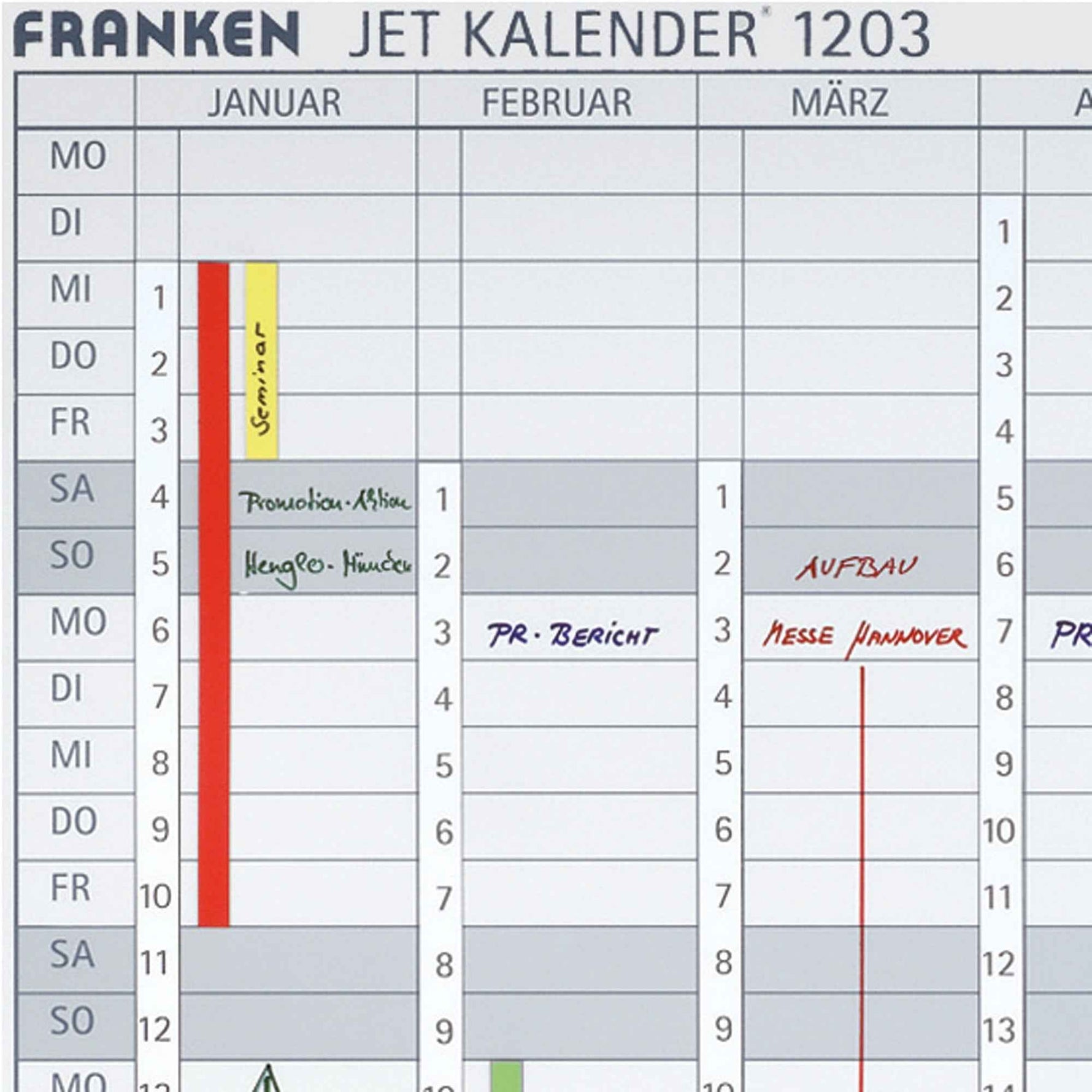 FRANKEN Datumstreifen undatiert 17,5 x 67,5 cm (B x H)