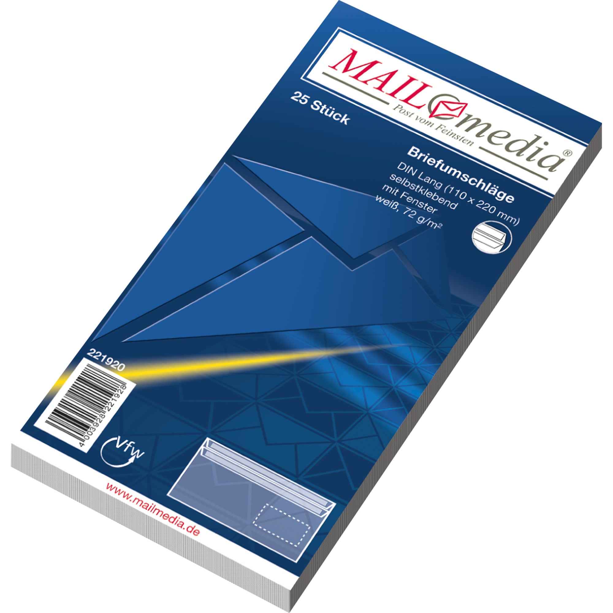 MAILmedia Briefumschläge DIN lang mit Fenster
