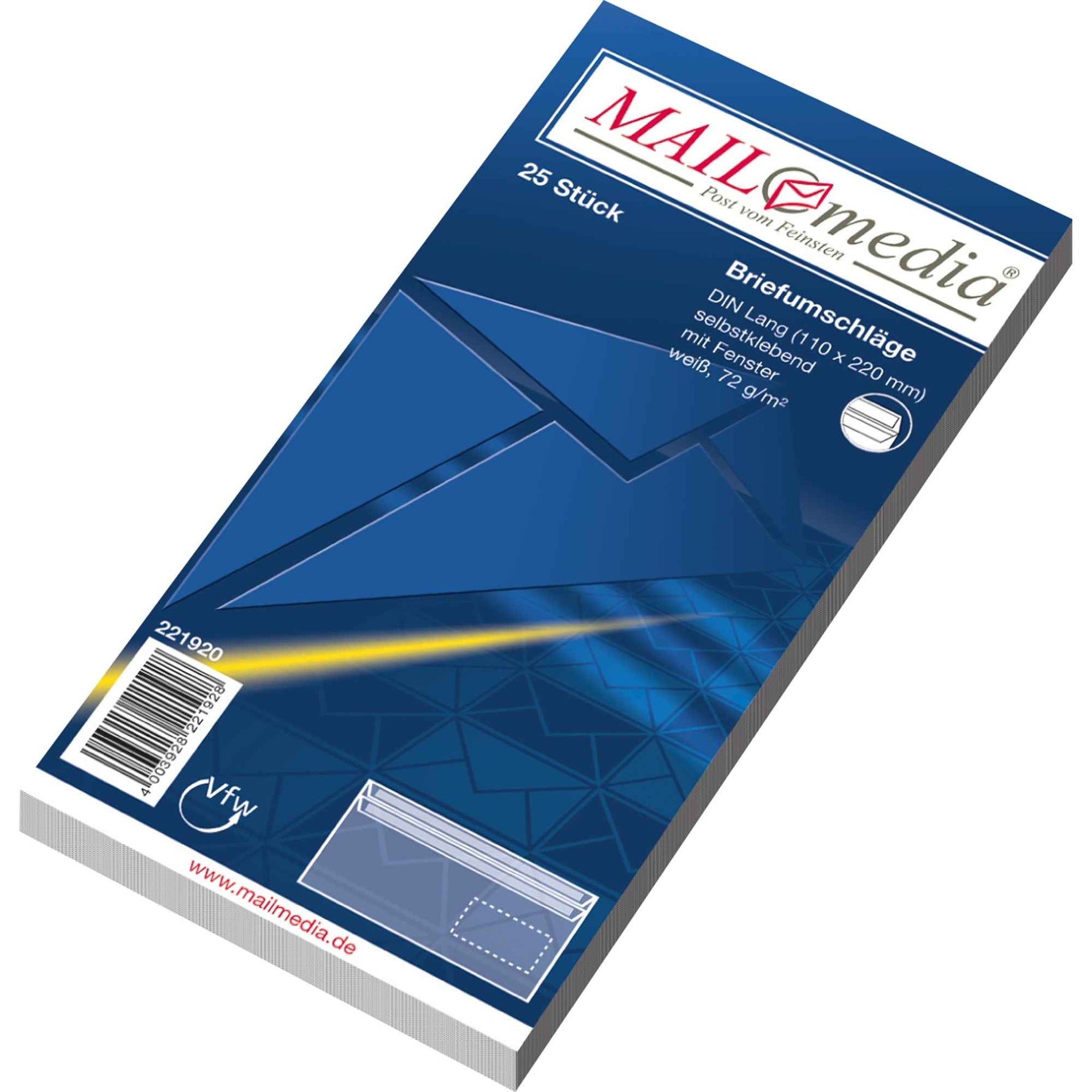MAILmedia Briefumschläge DIN lang mit Fenster