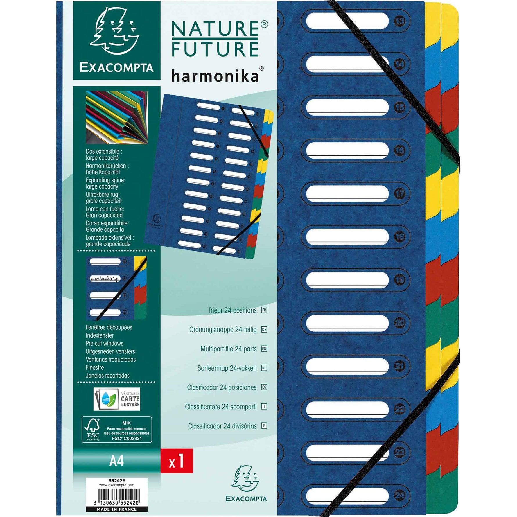 Exacompta Ordnungsmappe Harmonika® 24 Fächer